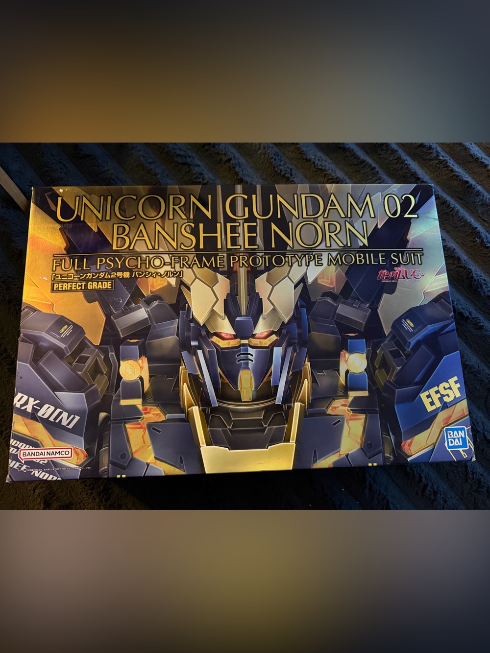 Bandai Perfect Grade Unicorn Gundam 02 Banshee Norn Model Kit - Black & Gold